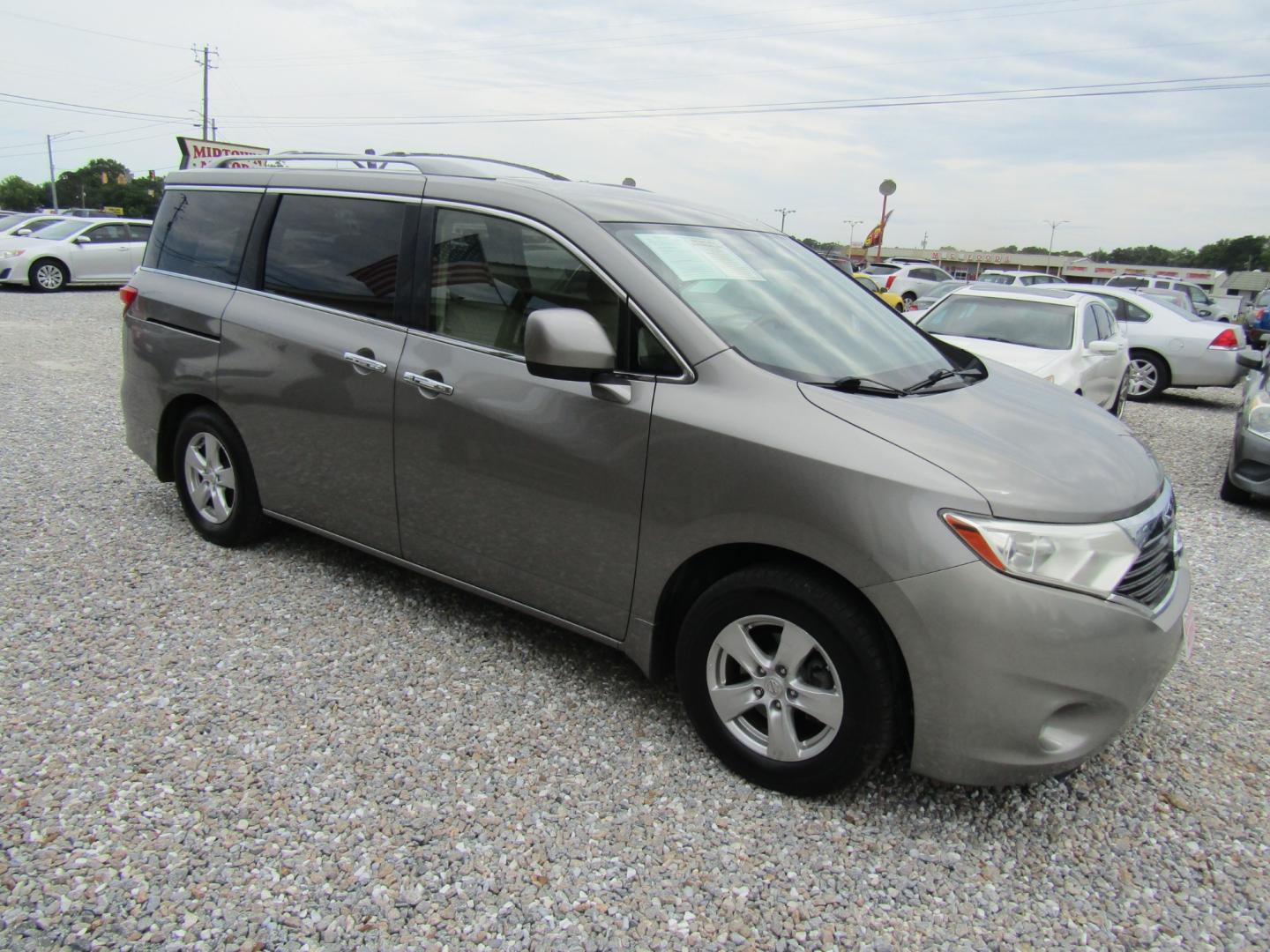 2013 Gray /Gray Nissan Quest 3.5 S (JN8AE2KPXD9) with an 3.5L V6 DOHC 24V engine, Automatic transmission, located at 15016 S Hwy 231, Midland City, AL, 36350, (334) 983-3001, 31.306210, -85.495277 - Photo#0